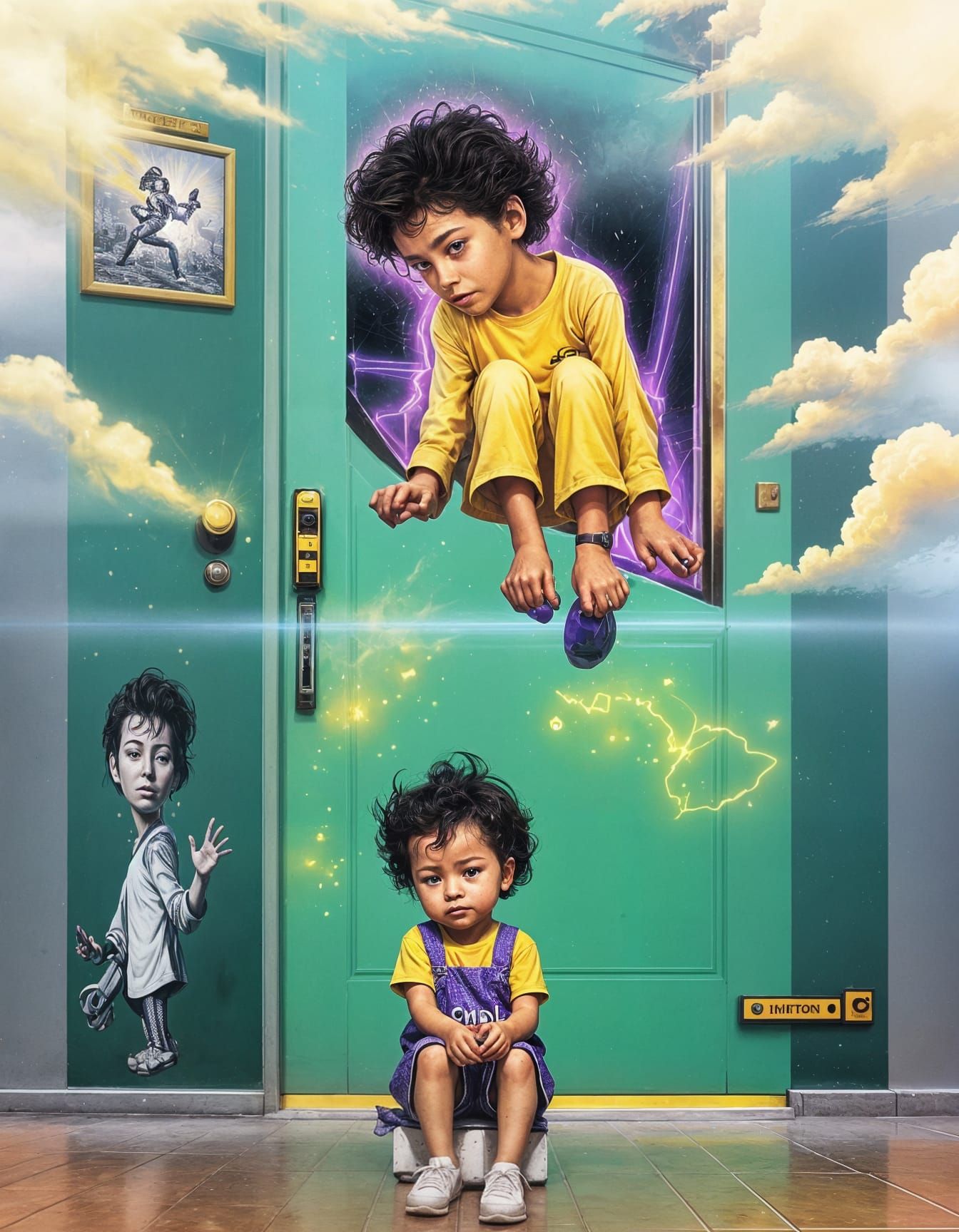 Glowing Neon Fantasy Portrait in Modern Art Style