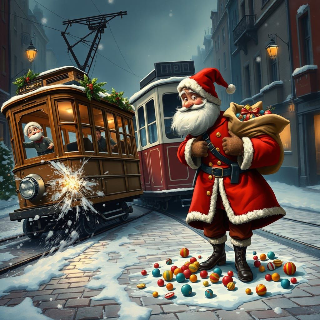 Vintage Tramway Crashes into Christmas Chaos