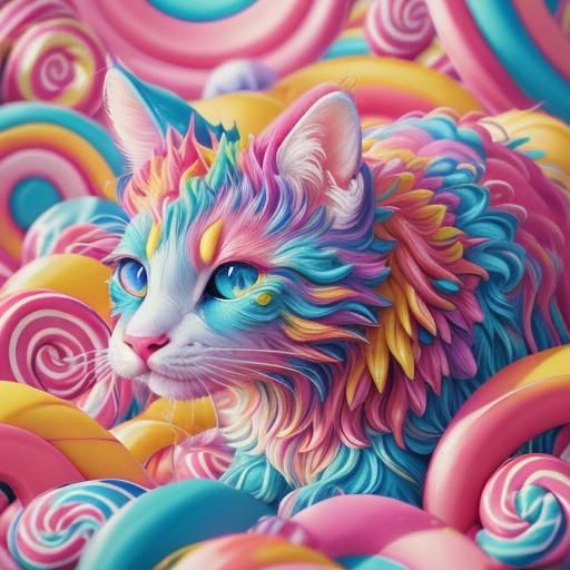 Whimsical Fur Baby in Candy Art Style