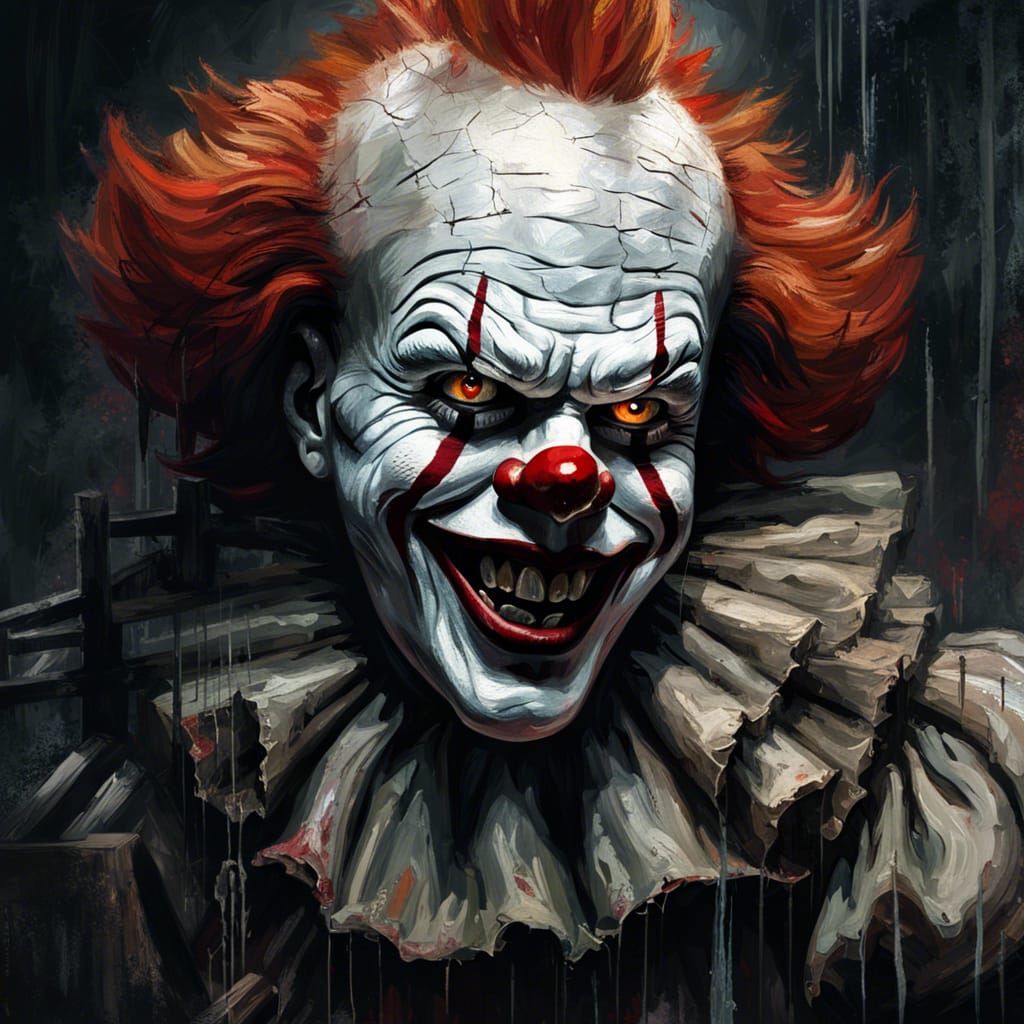 Grotesque Decaying Face in an Impressionist Style