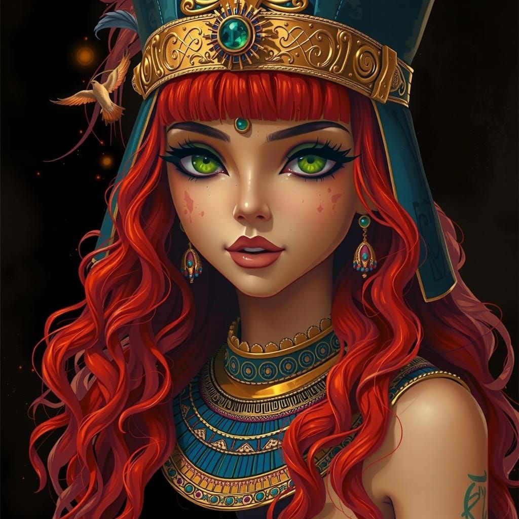 Egyptian Queen Cleopatra in Vibrant Graffiti Style