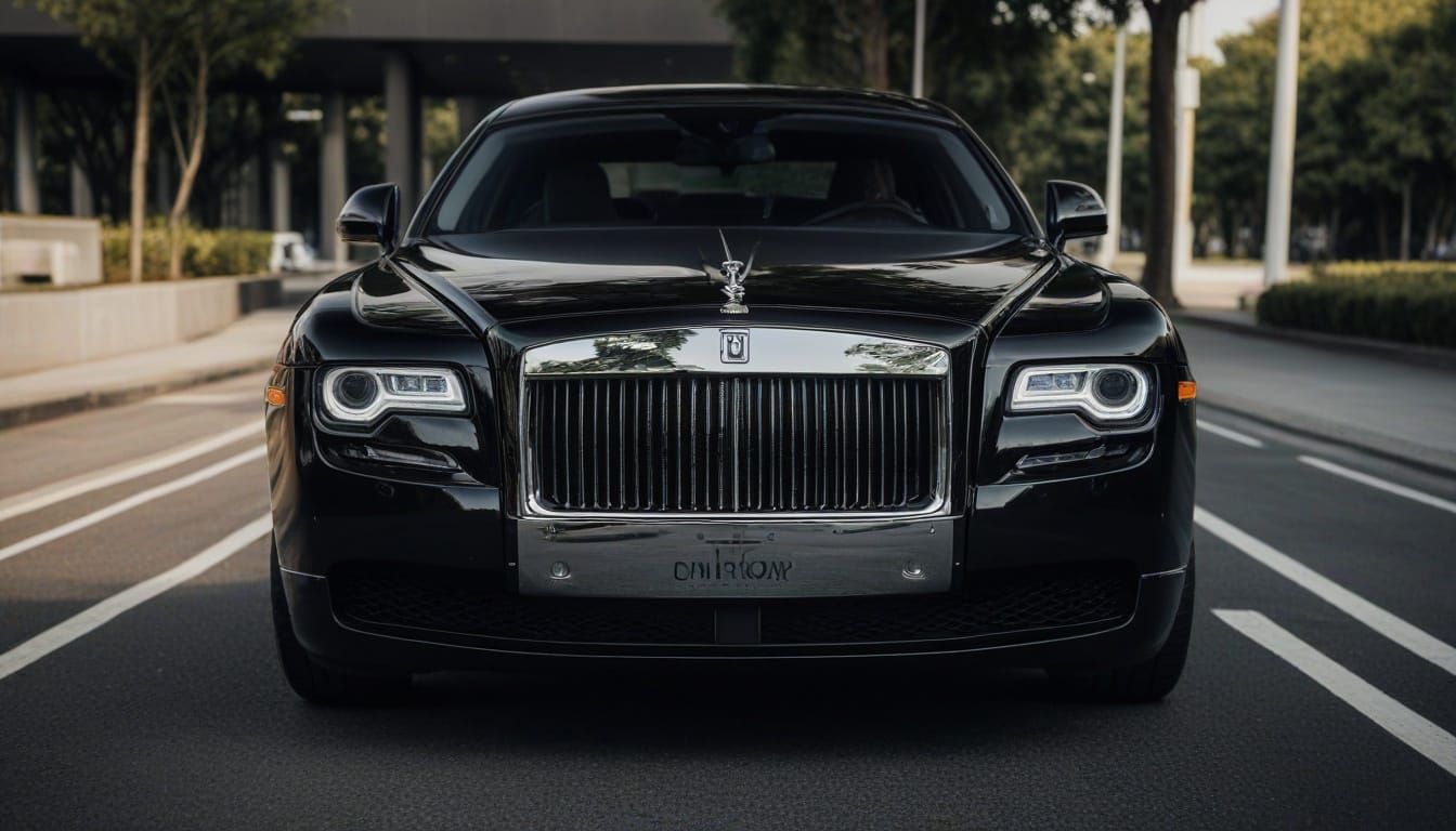 Luxury Rolls-Royce Ghost in High-Contrast Spotlight