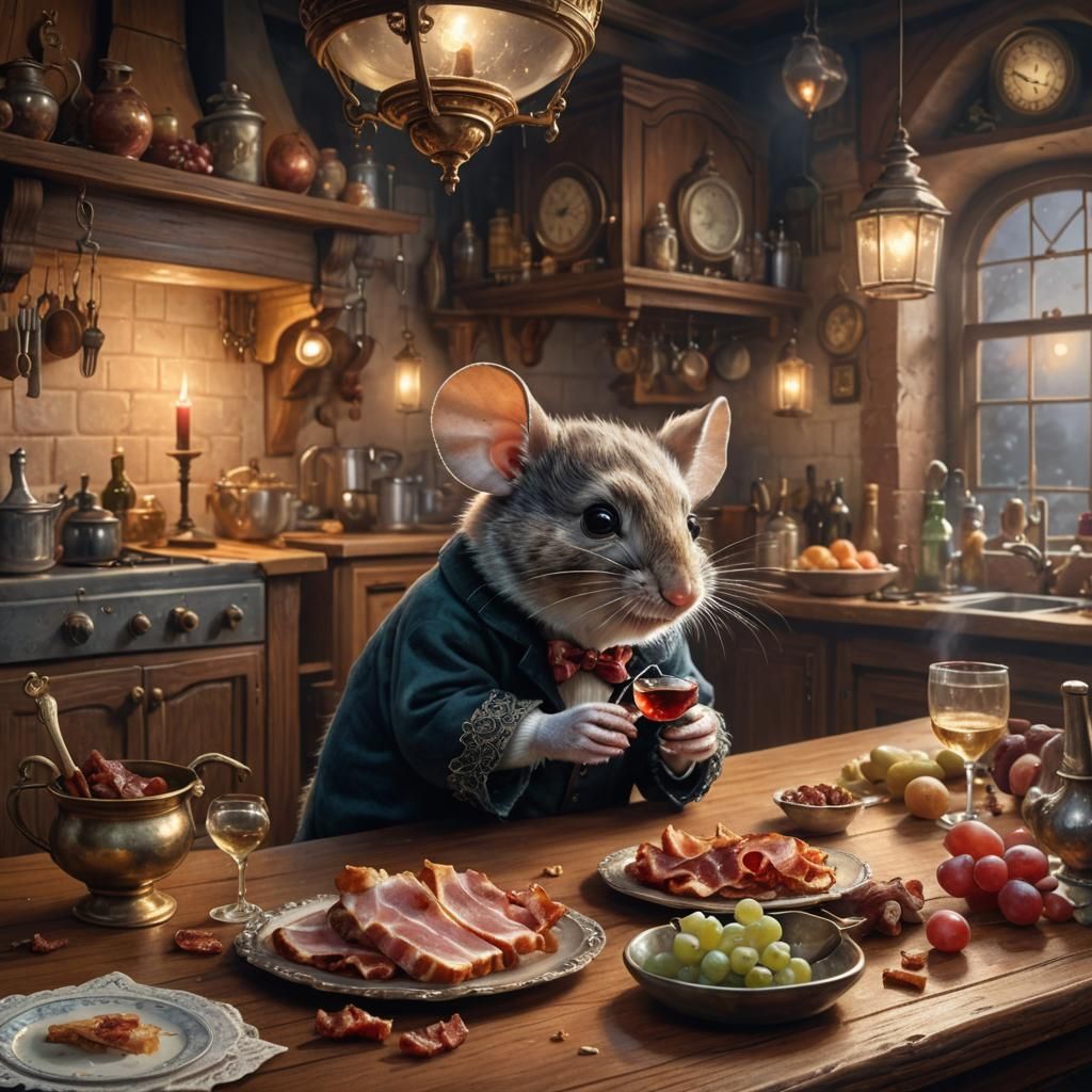 Victorian Mouse: Wine and Bacon Feast