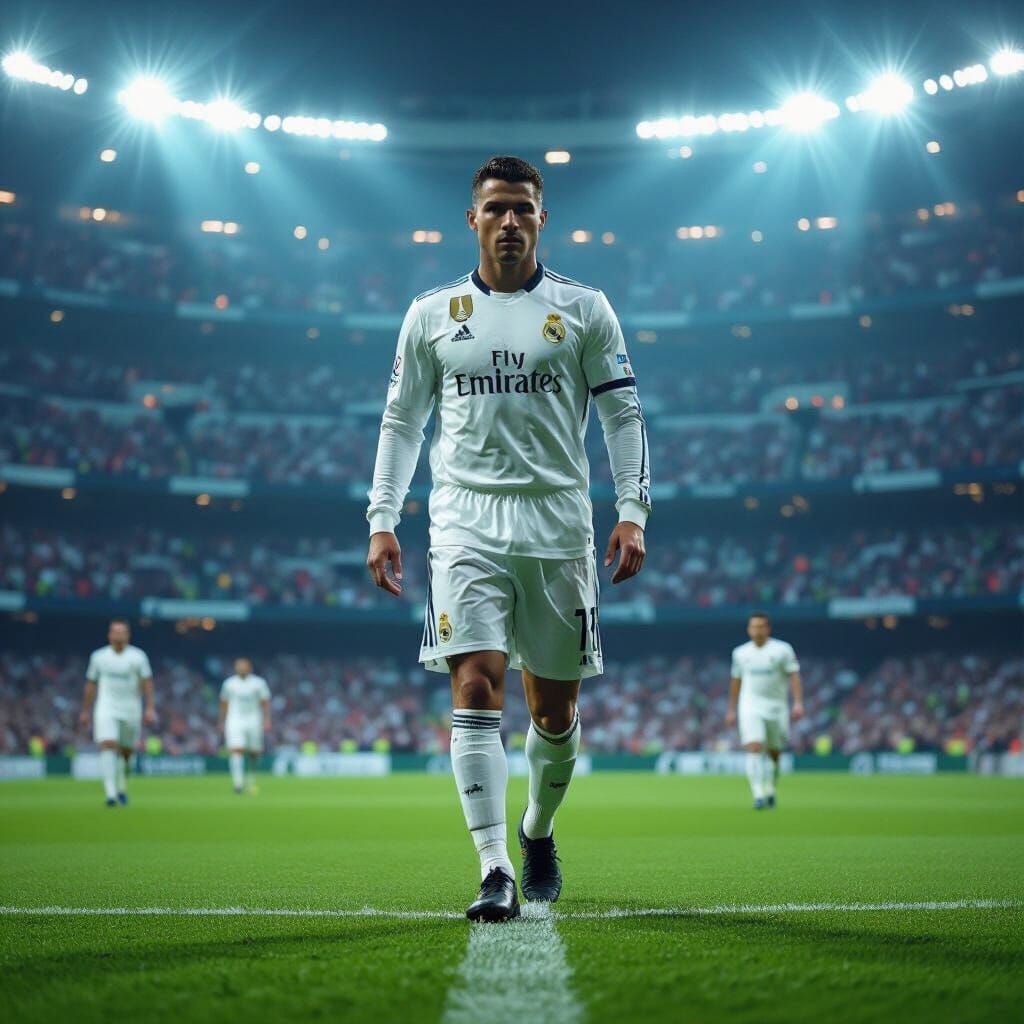 Real Madrid Legend in Futuristic Neon Style