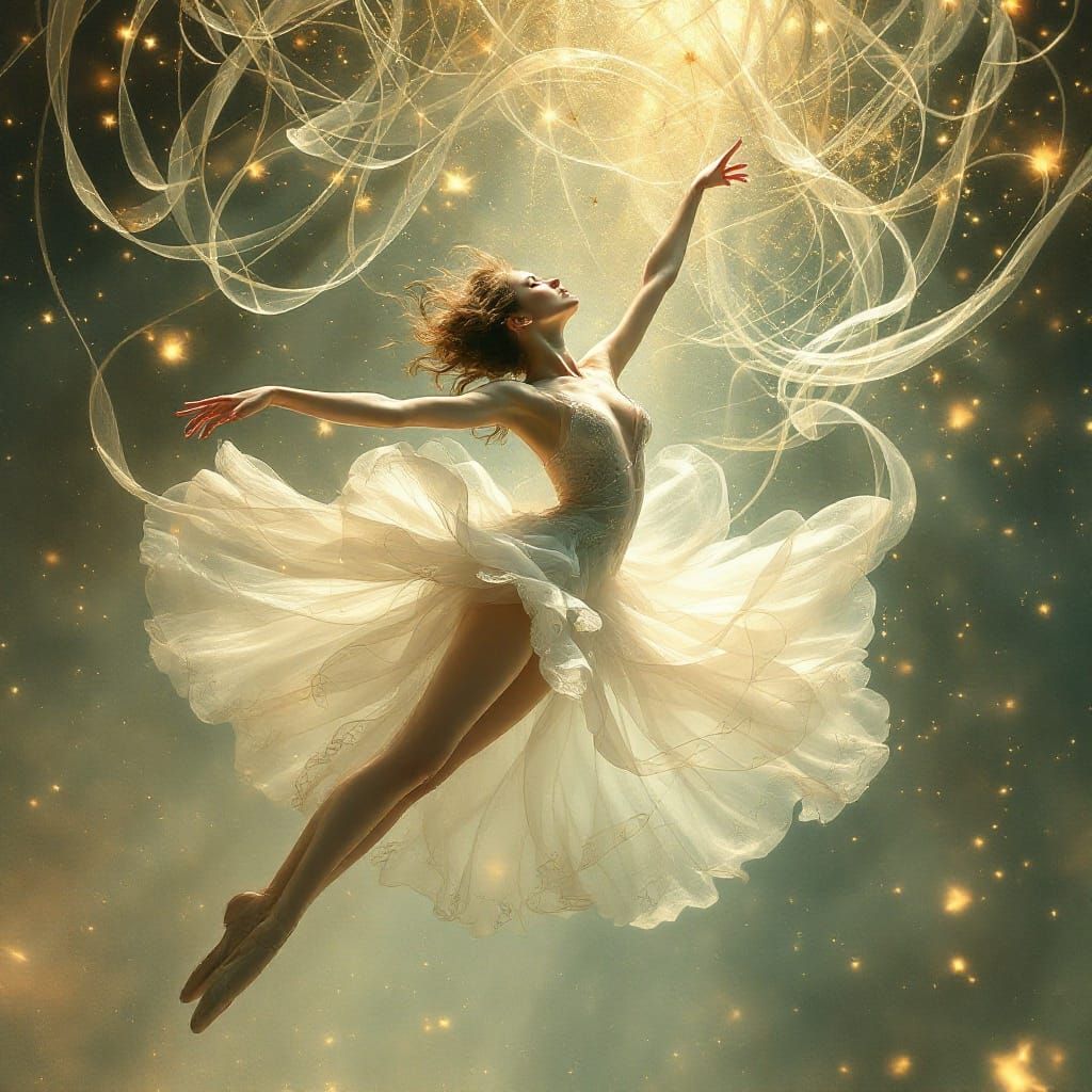 Ethereal Ballerina in Golden Glow