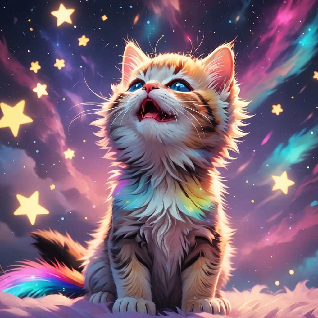 Glitter Kitten Glamour Shot with Laser Background