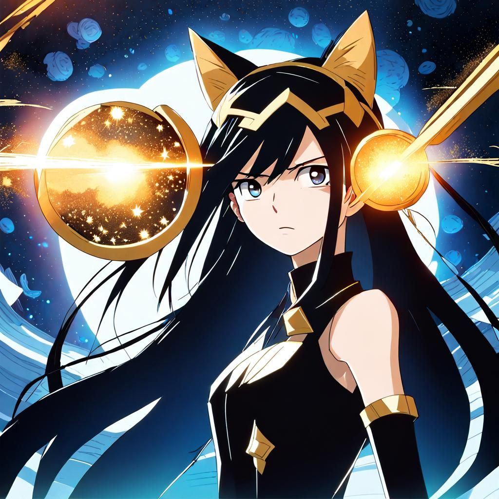 Cosmic Battle: Girl Caught in Astral Collision