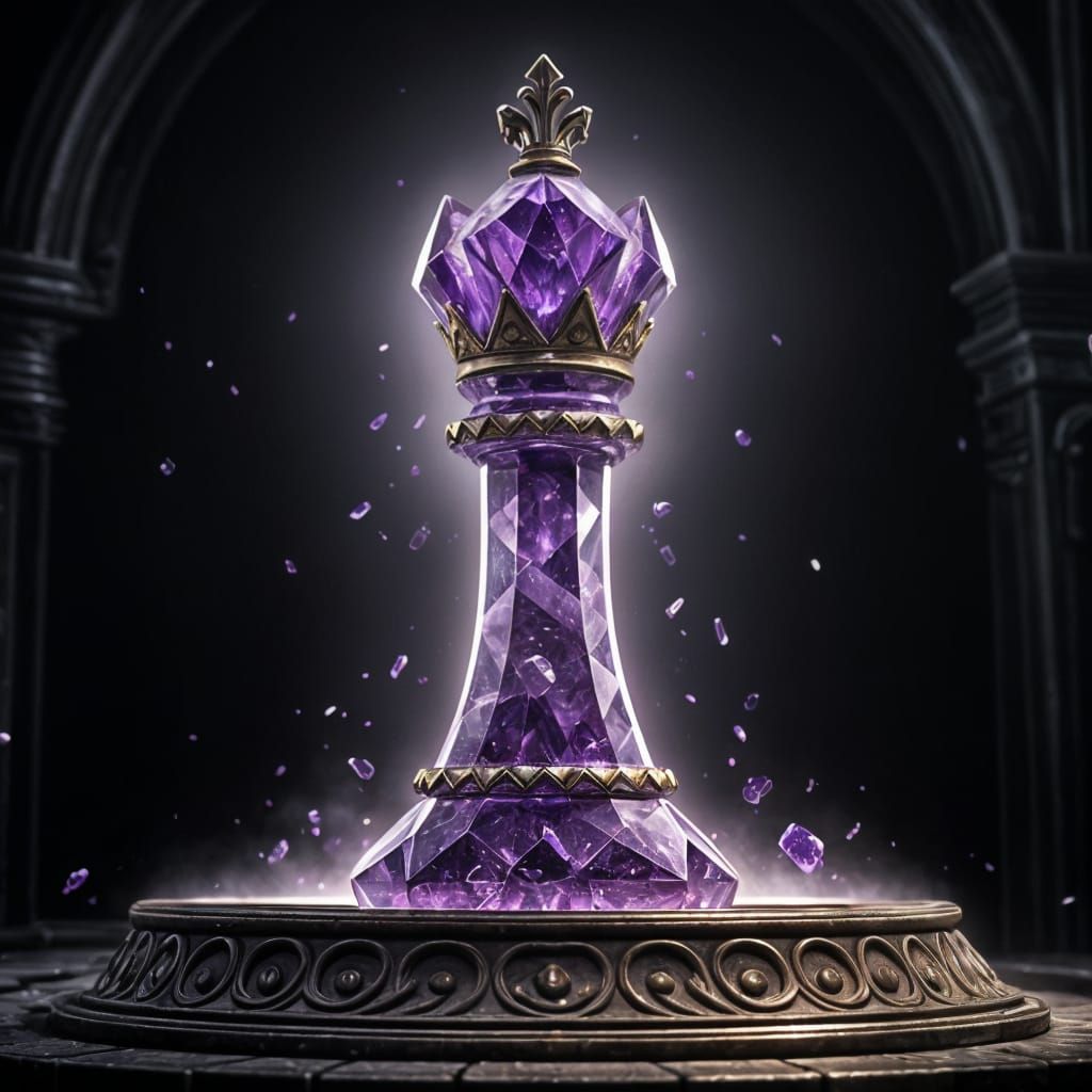 Amethyst Chess King with Psionic Powers in Dark Fantasy