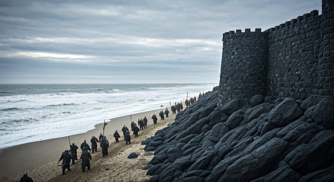 Medieval Knights Retreat to Fortified Beachhead