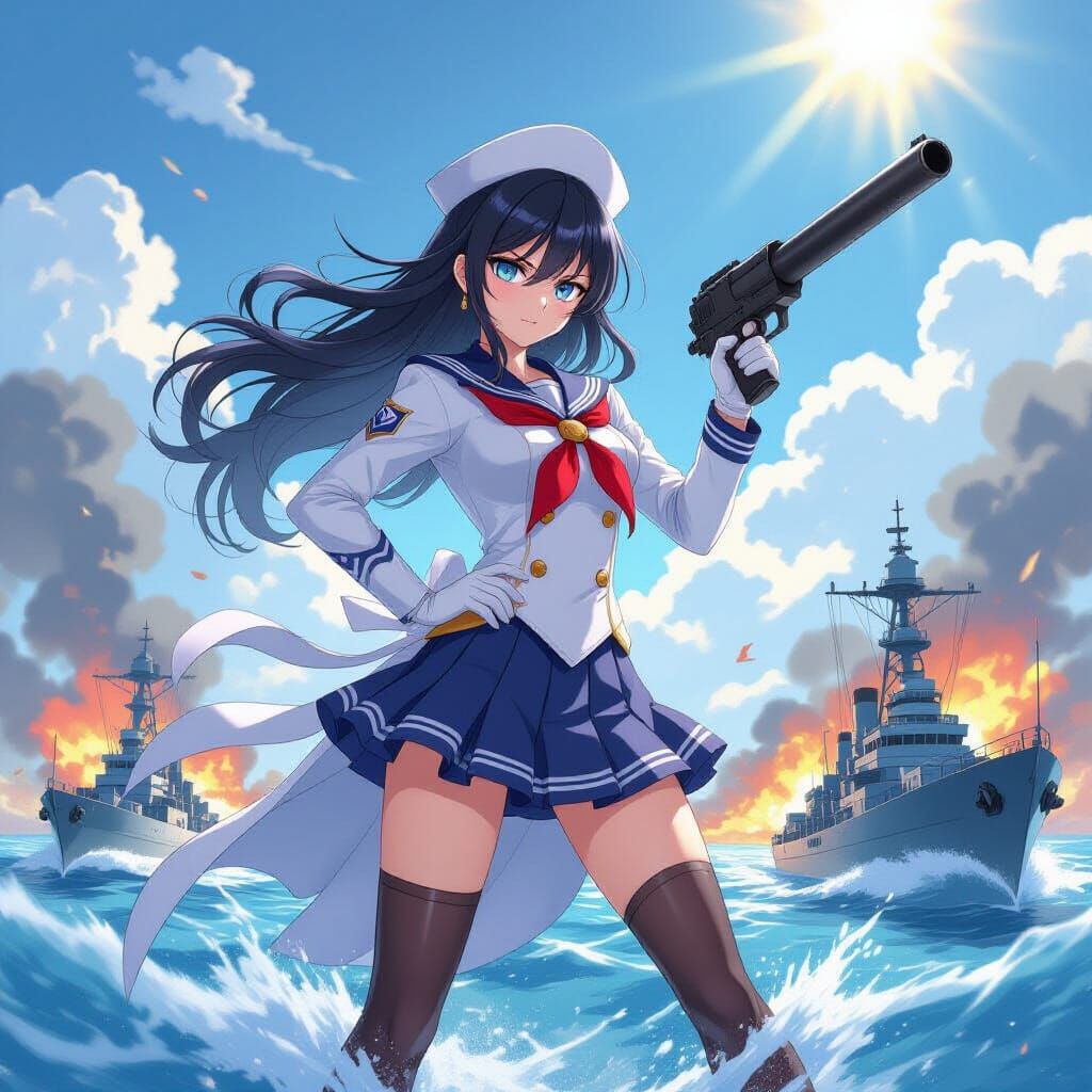 Azur Lane USS Atlanta in Vibrant Anime Style