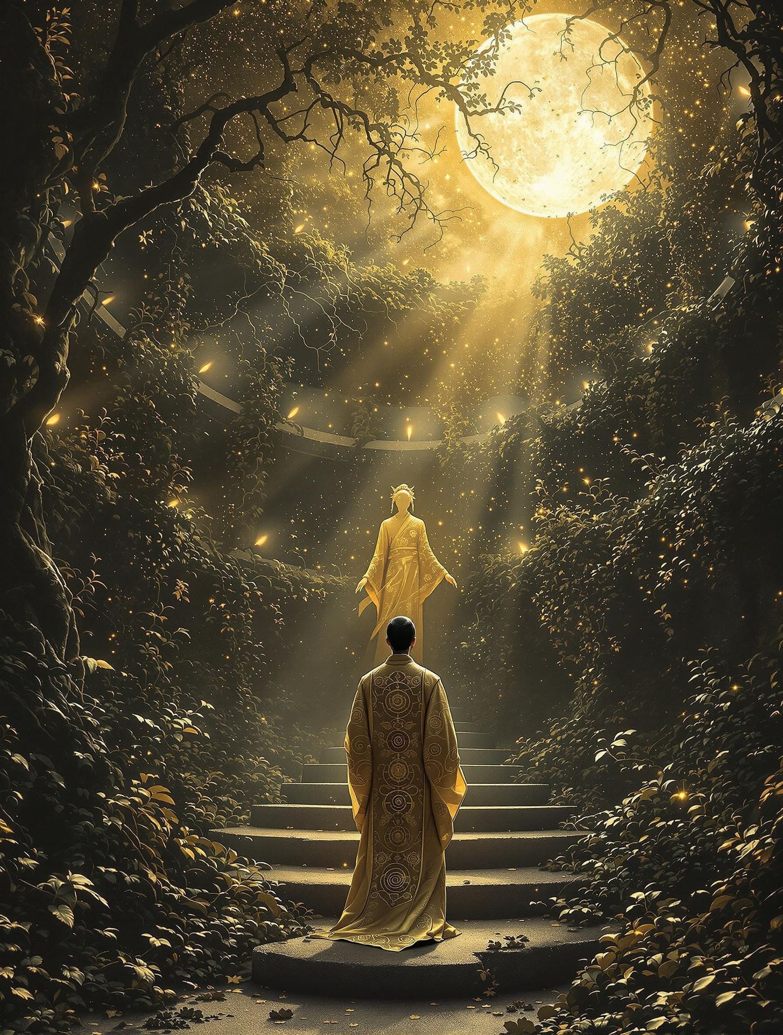 Ethereal Commune in Golden Light