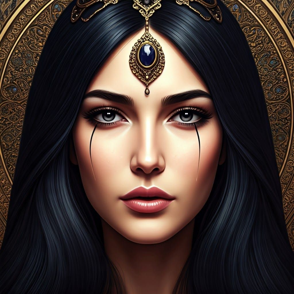 Opalescent Beauty: Fantasy Art Nouveau Portrait