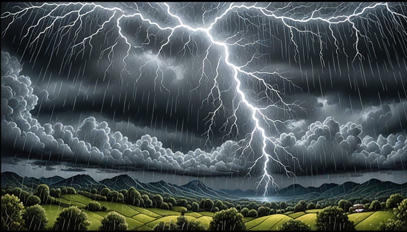 Turbulent Stormscape in Fraktal Wave Style