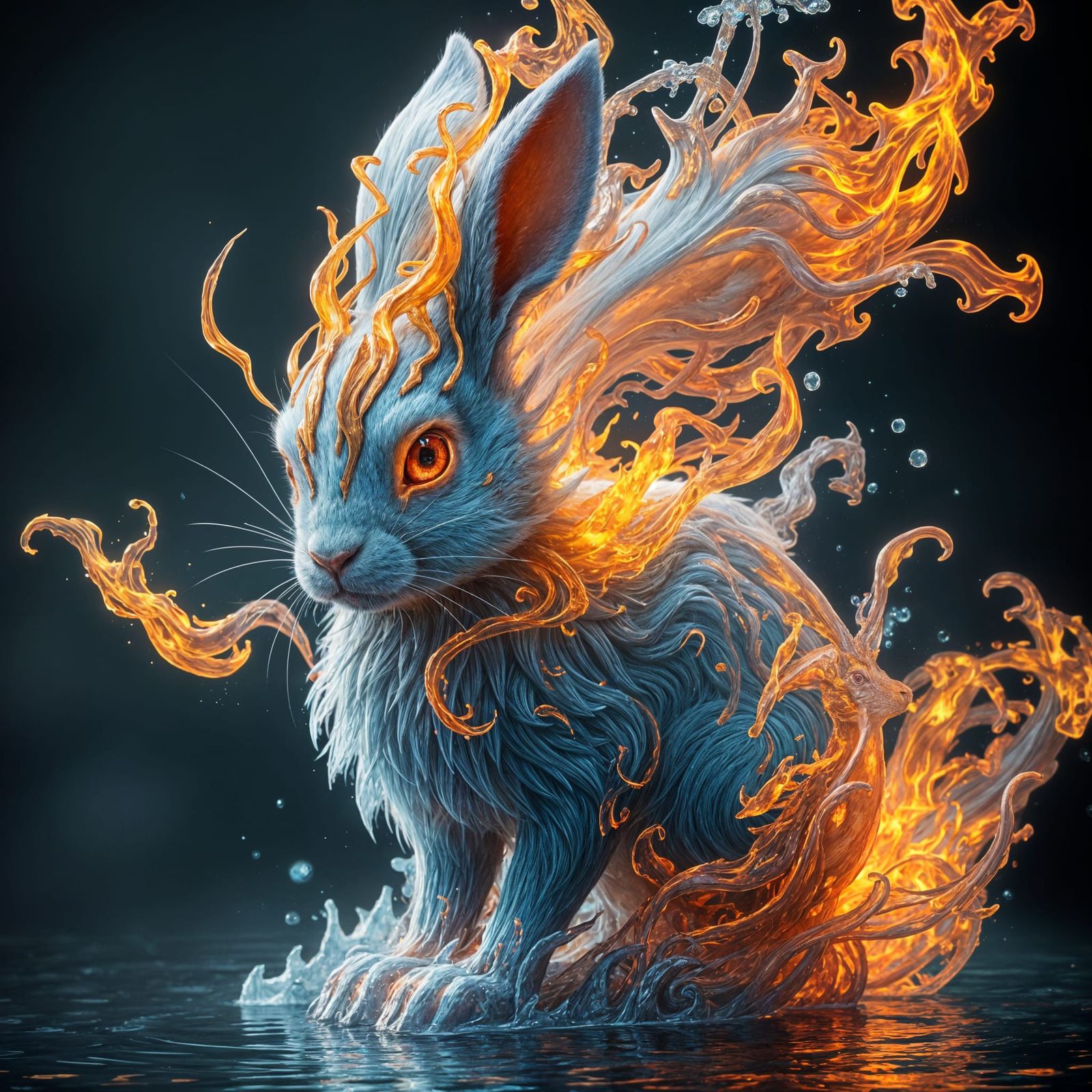 Elemental Rabbit: A Fantastical Digital Painting