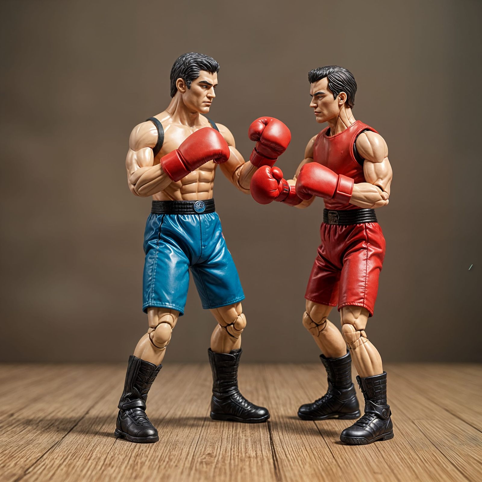 Vintage Boxing Action Figure in Retro Style