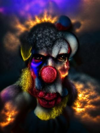 Ethereal Dark Clown with Volumetric Lighting