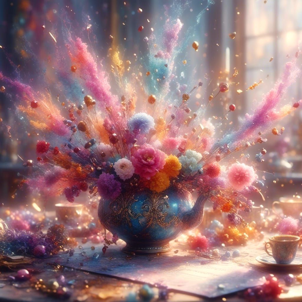 Festive Good Morning Card Surrounded by Flowers