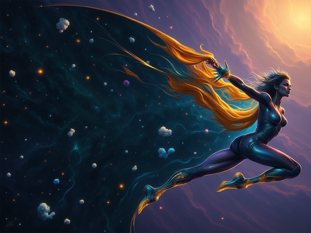 Goddess Ascends from Cosmos to New World