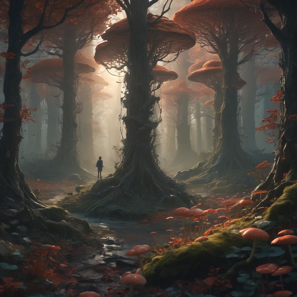 Mystical Forest Dreamscape in Fantasy Concept Art Style