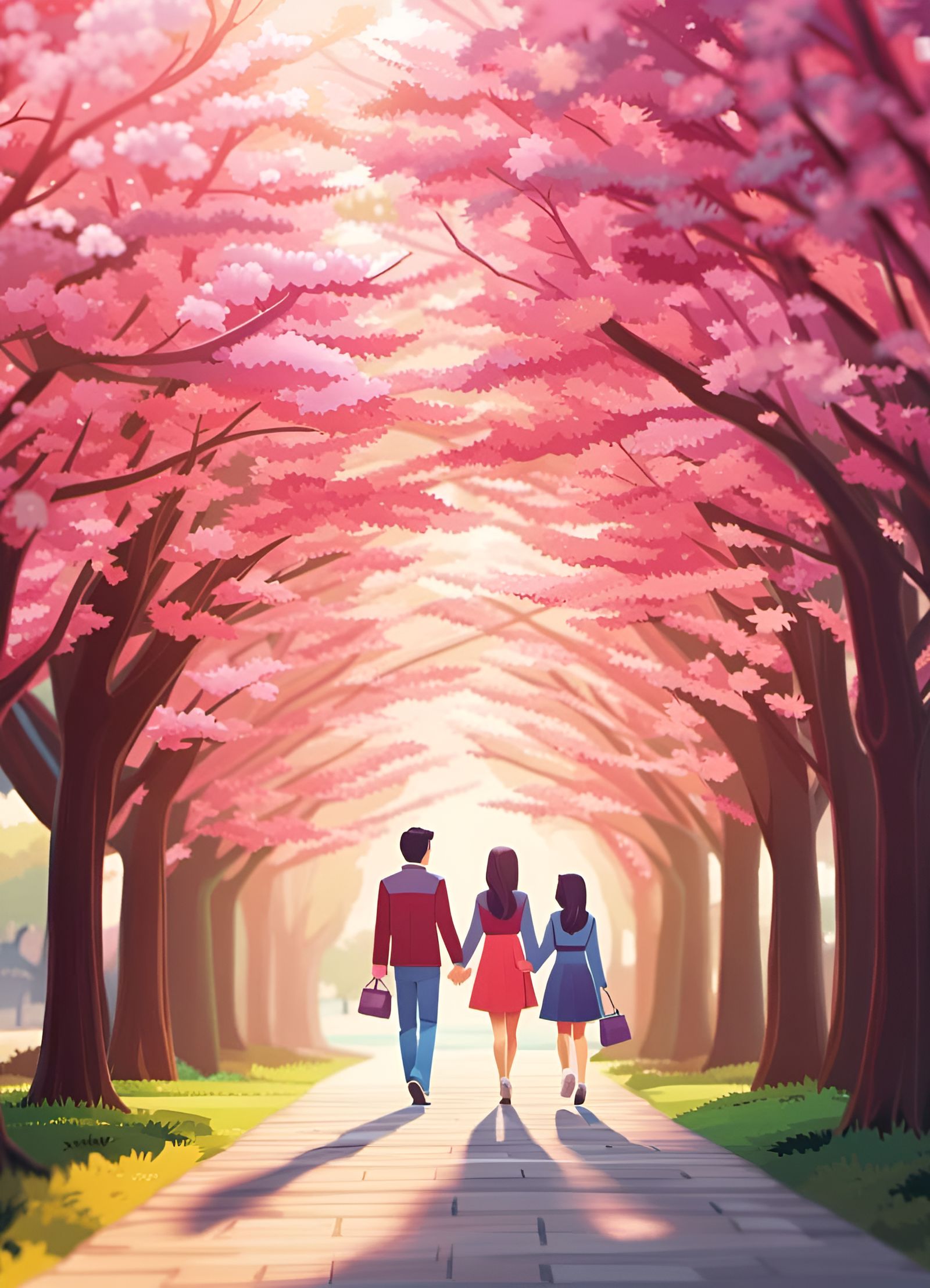 Sweethearts Stroll in Origami Style