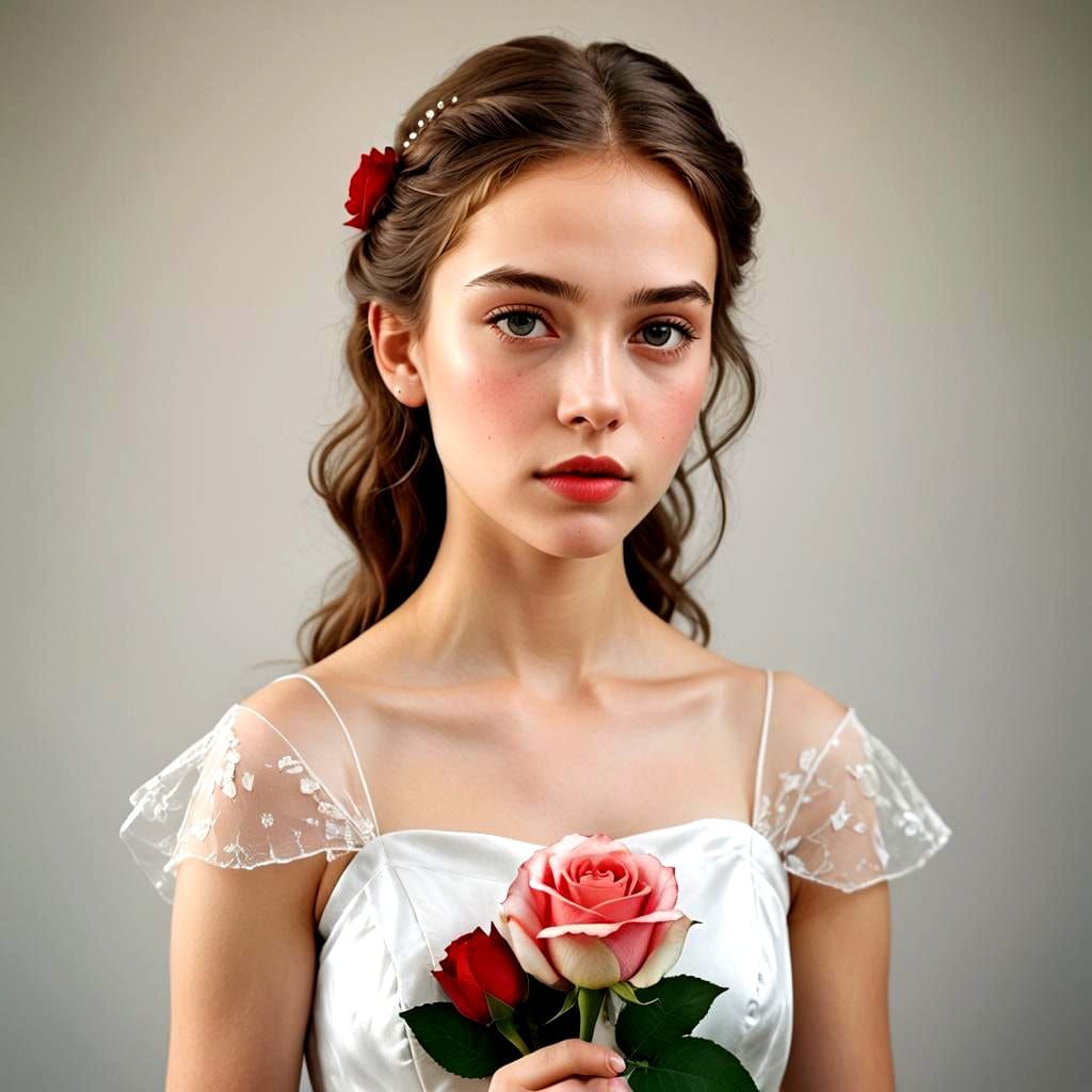 Rose Dress Portrait in Professional Photography Style