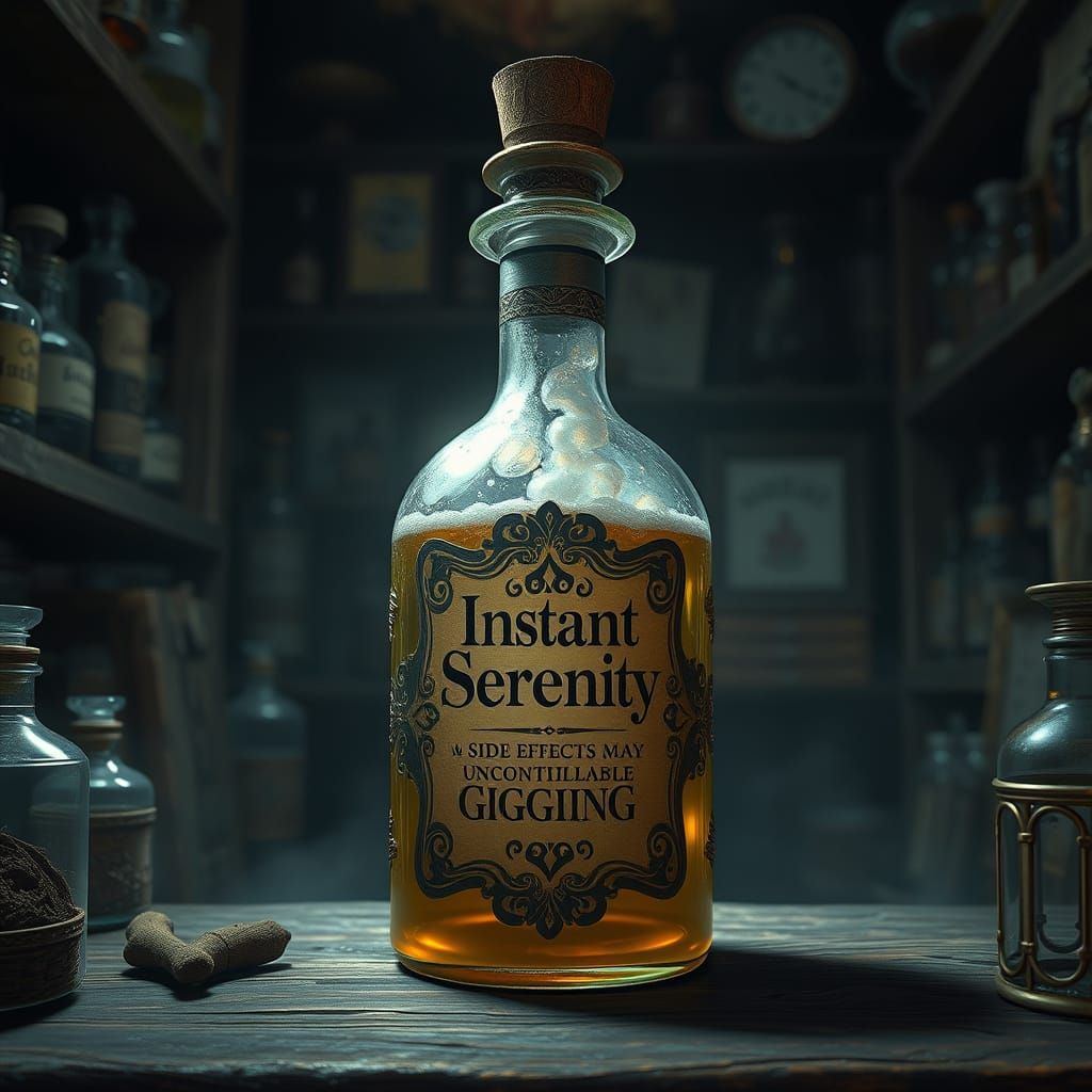 Enchanted Apothecary Potion Glows with Soft Ethereal Light