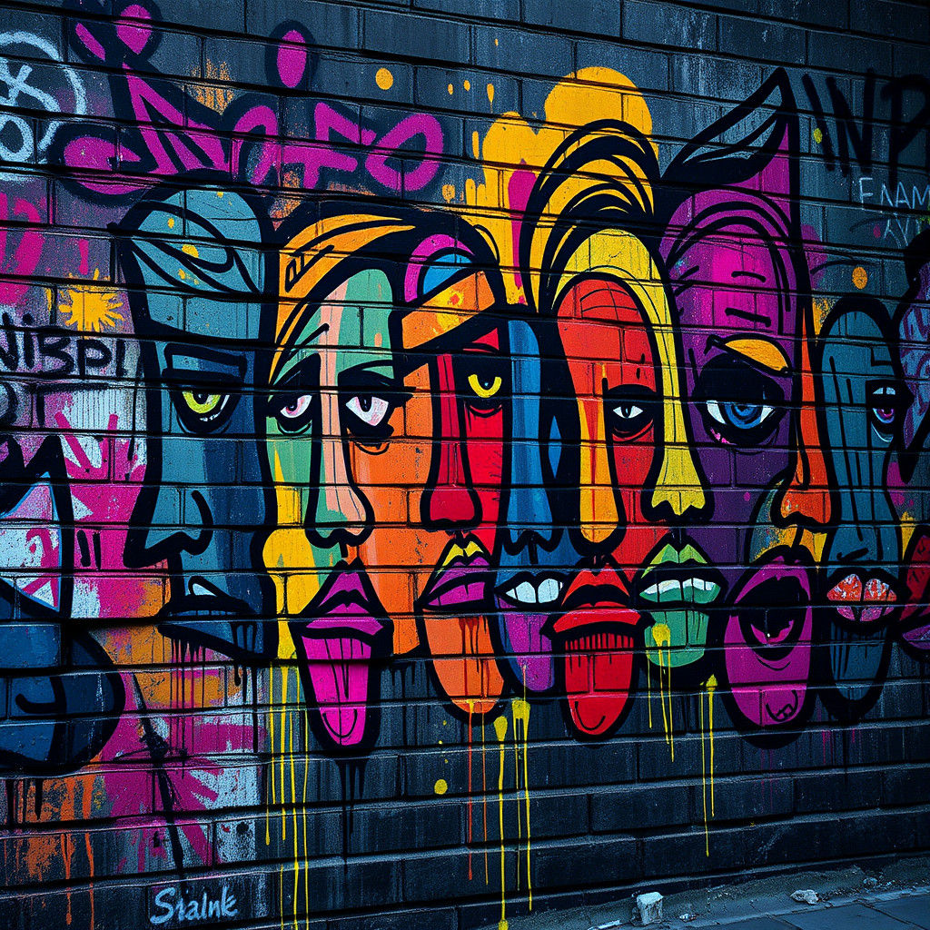Graffiti Faces: Abstract Expressionist Street Art