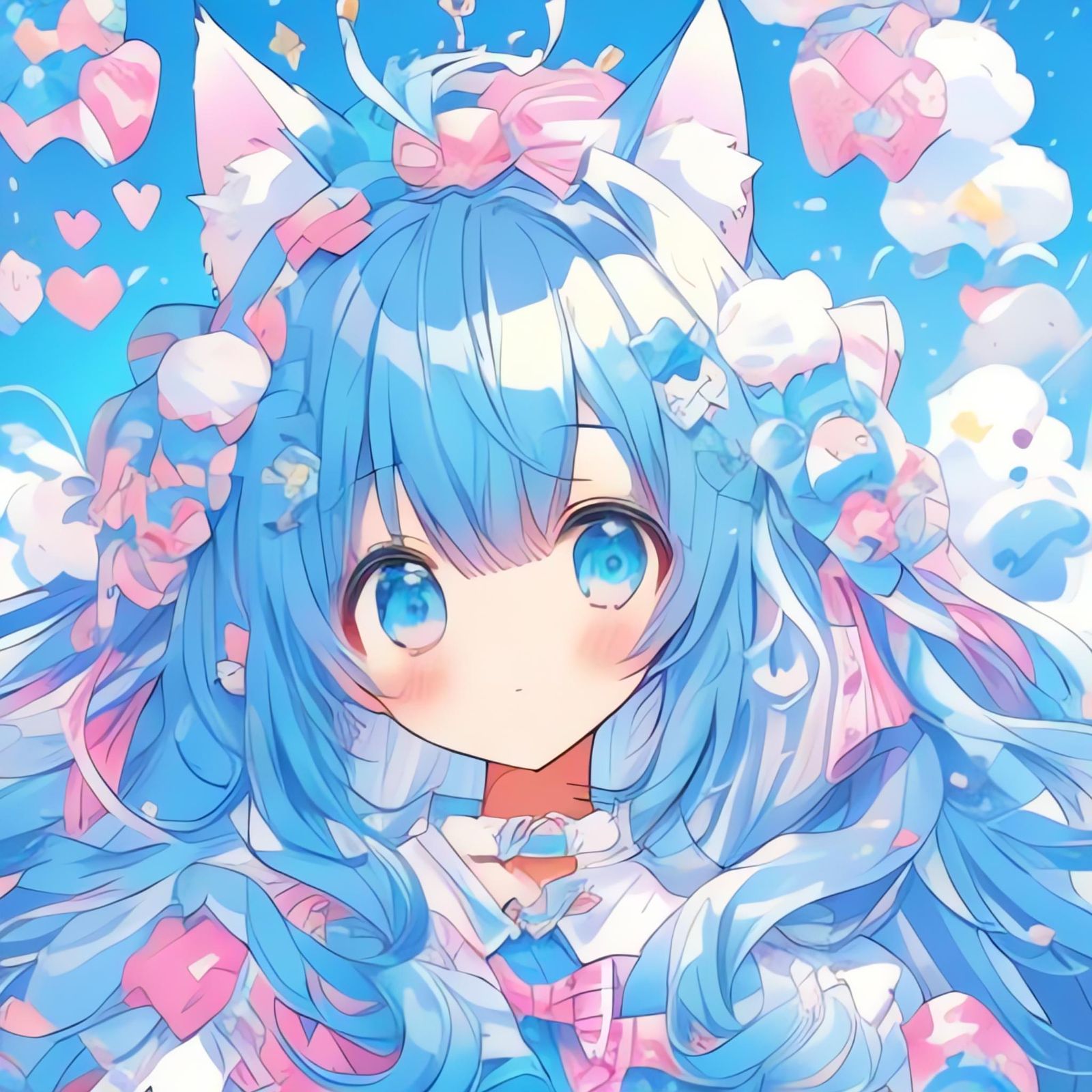Fox-Eared Girl in a Cotton Candy Cloud Wonderland
