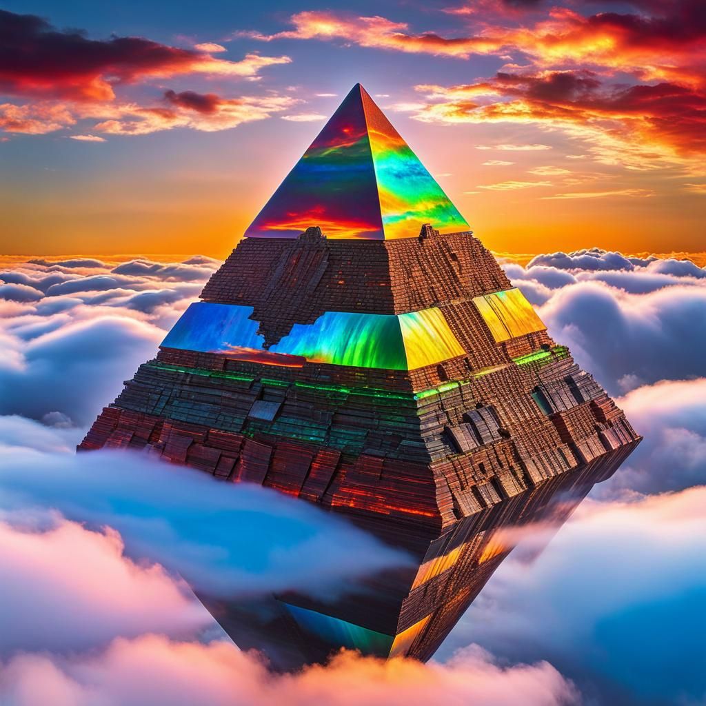 Ammolite Megalith on Crystal Planet in Psychedelic Art