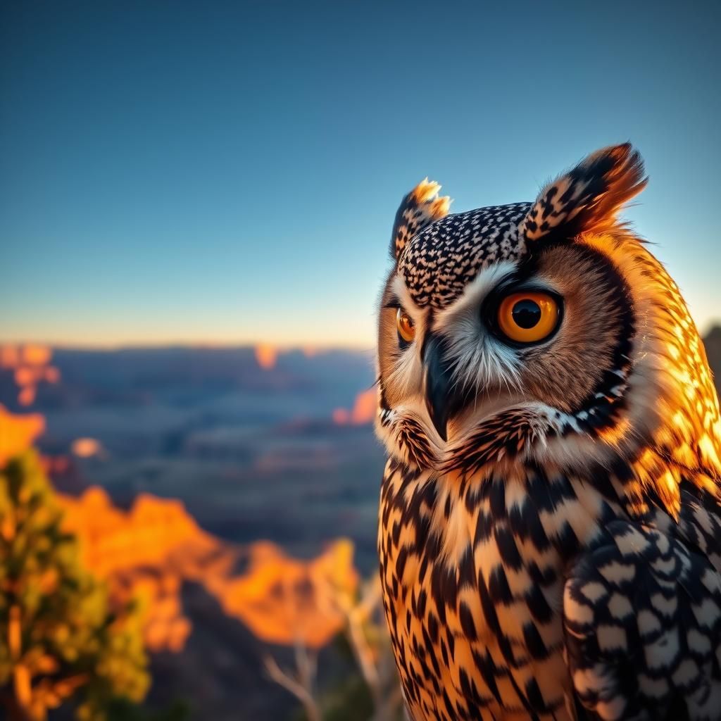 Owl Photobomb at the Grand Canyon