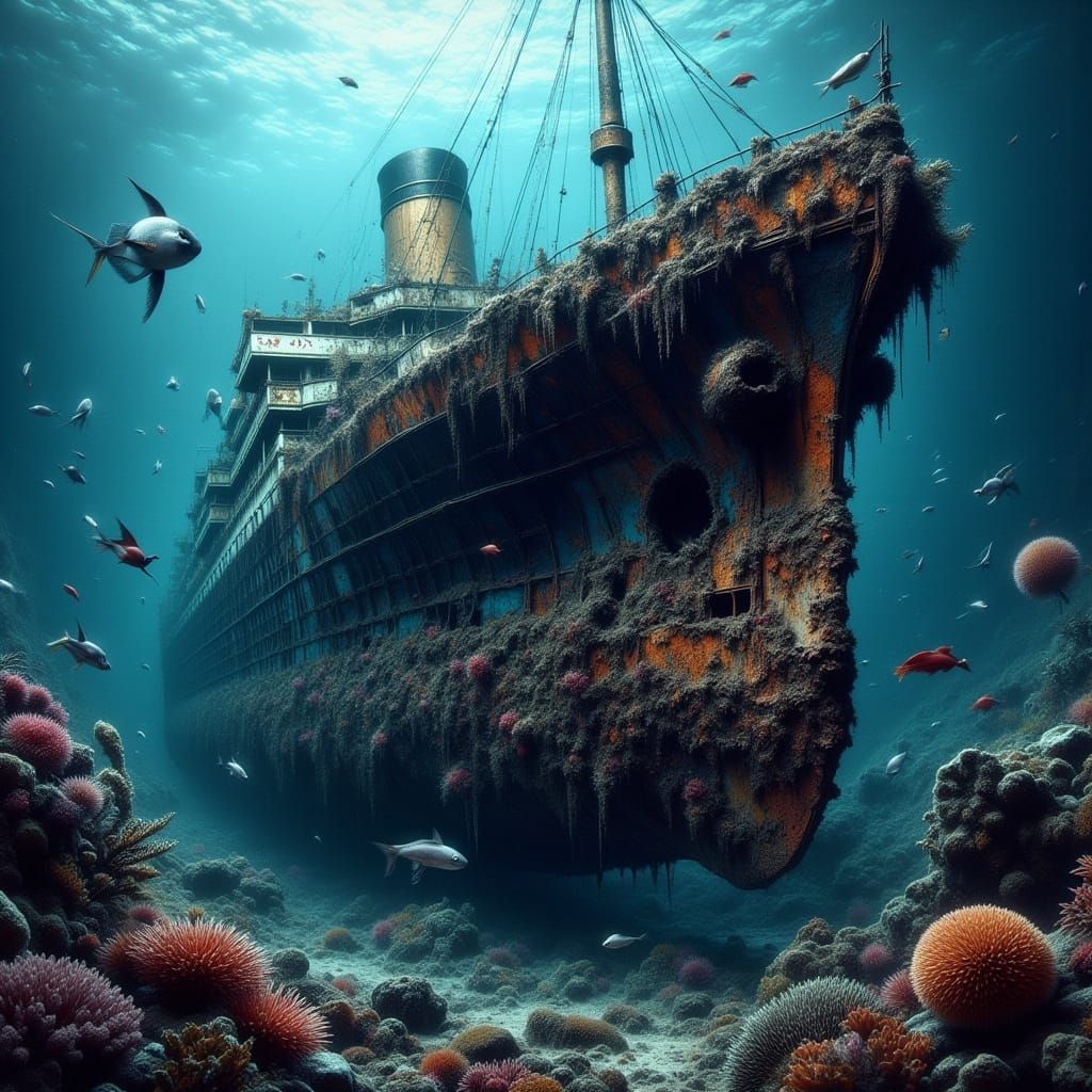 Titanic Wreck: Hyperrealistic Underwater Rendering