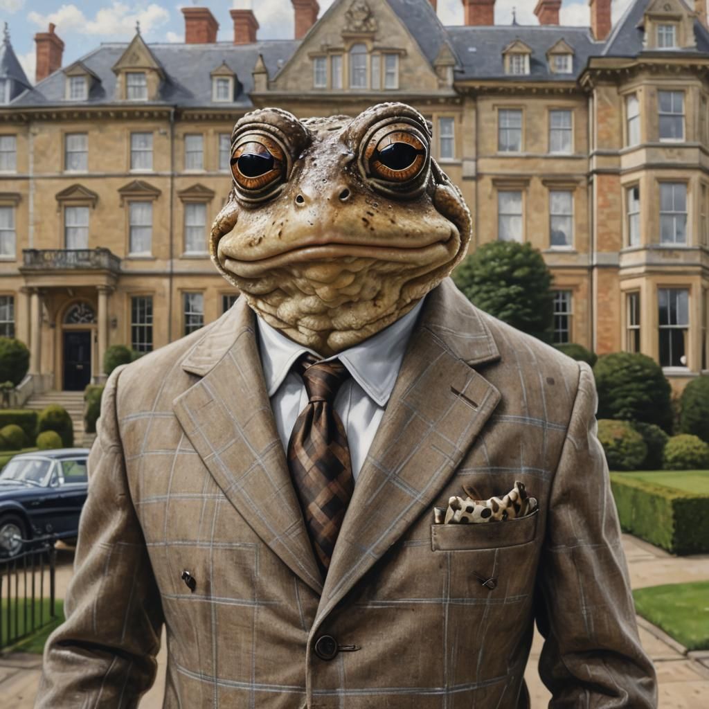 Toad in Check Suit at English Mansion