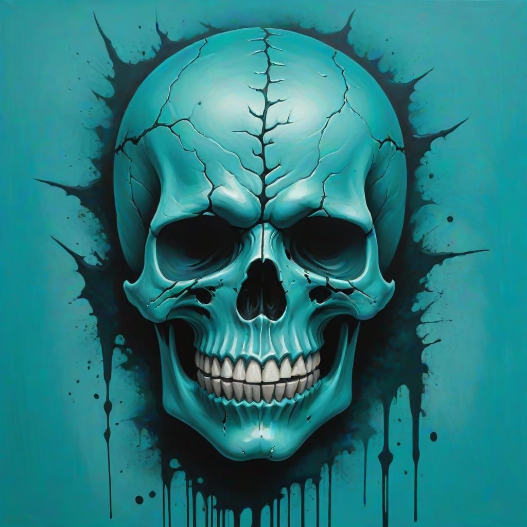 Grimdark Image Dominated by Turquoise Hues