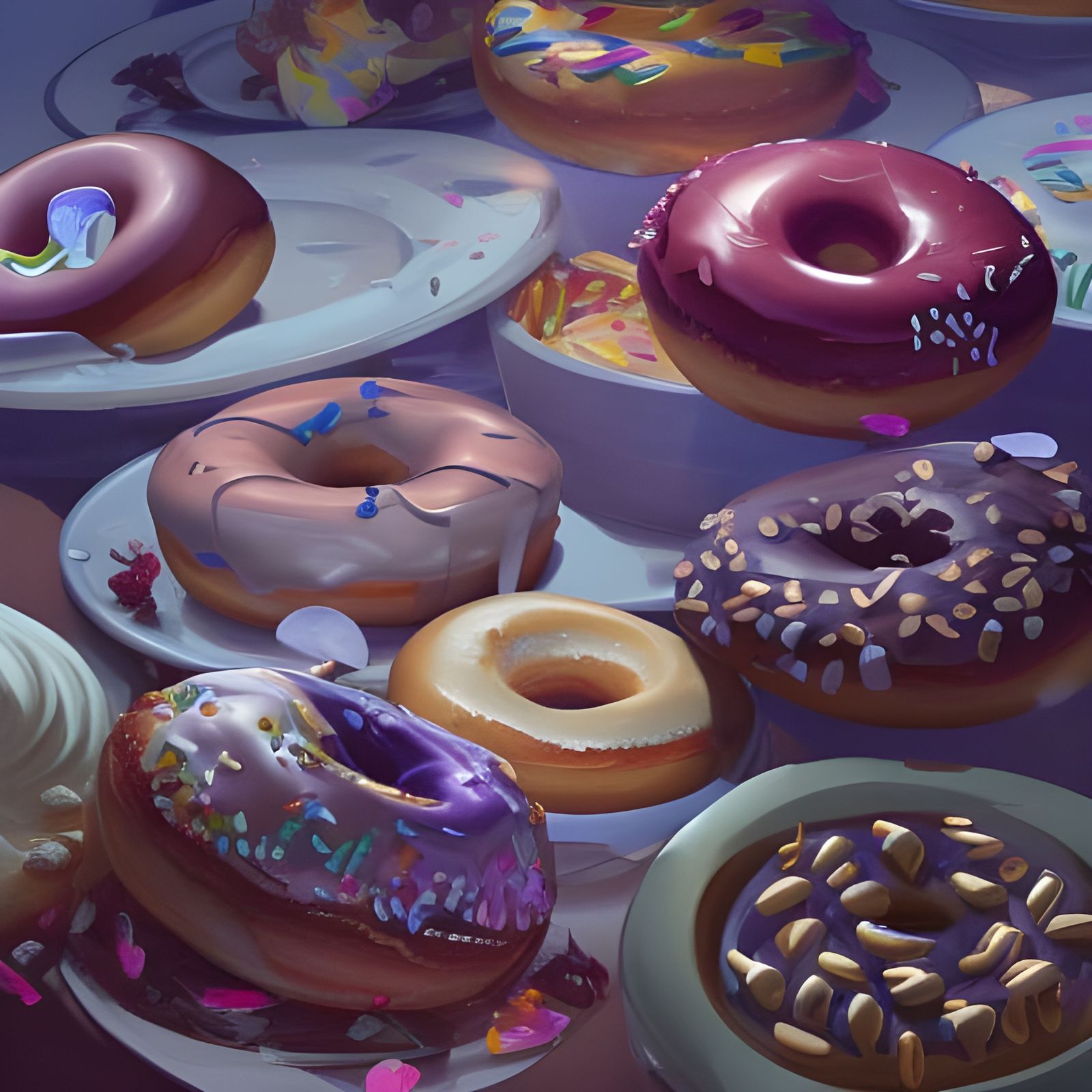 Delicious Donuts in Art Nouveau Style