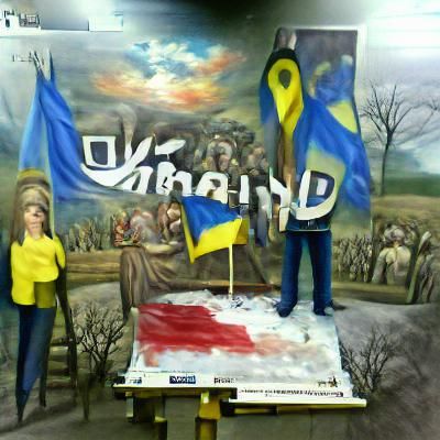stand with ukraine painting