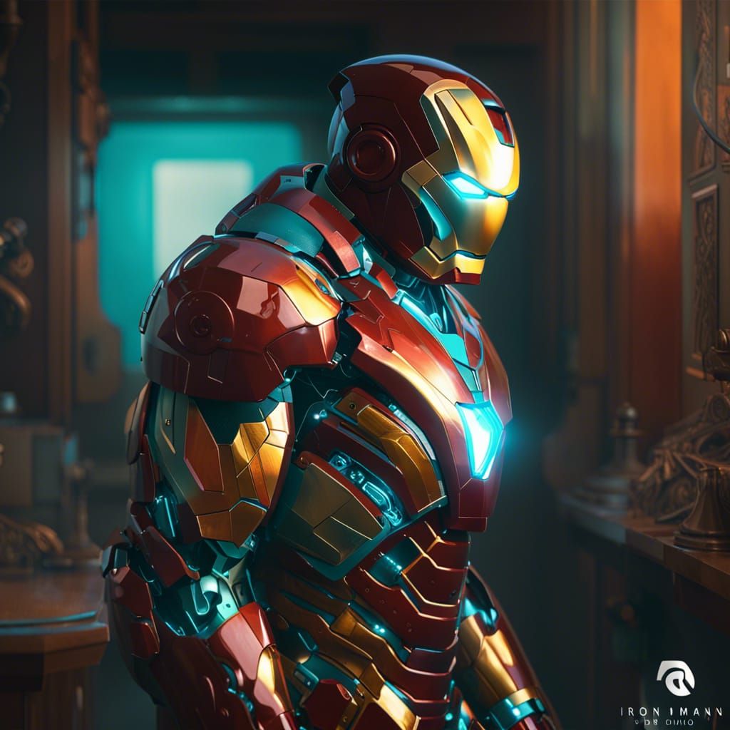 Iron Man Concept Art in Dynamic Lighting