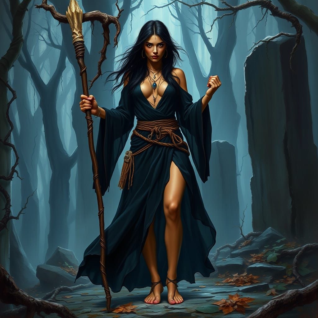 Gothic Warrior Seer in Cursed Forest