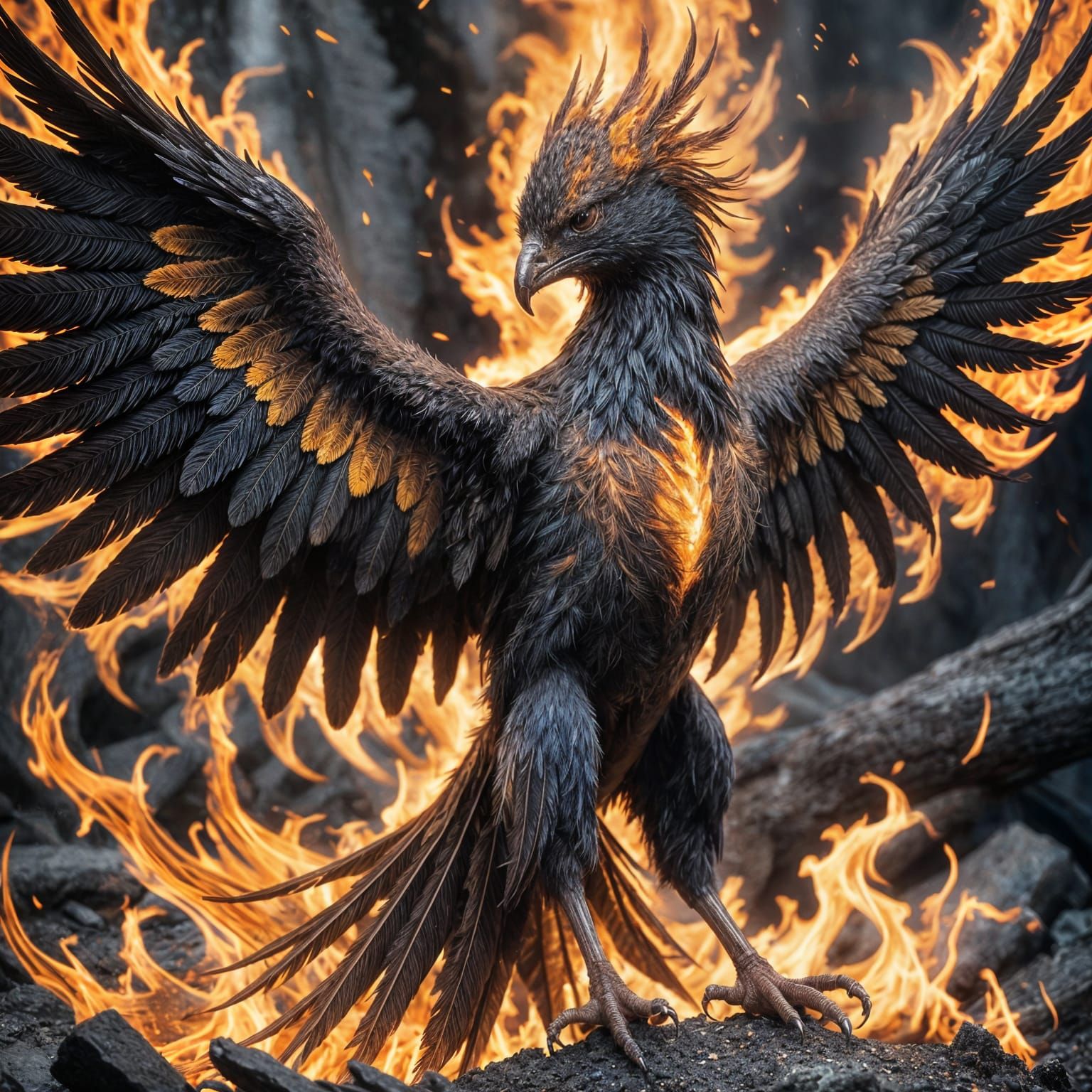 Phoenix Emerges from Fiery Ashes