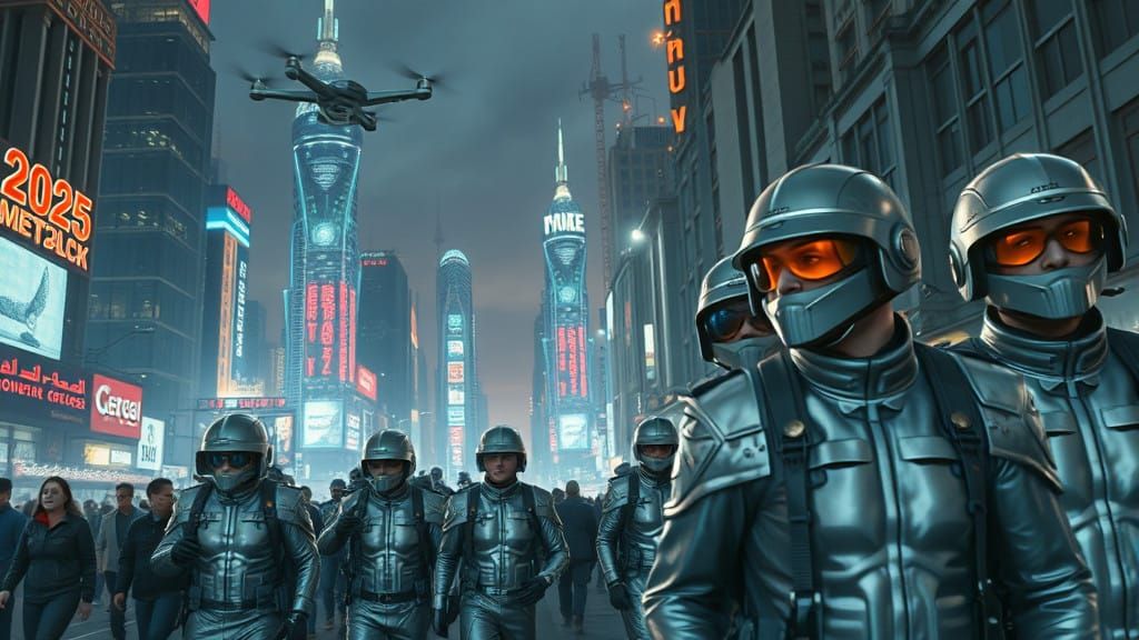 Futuristic Metropolis in 1950s Style