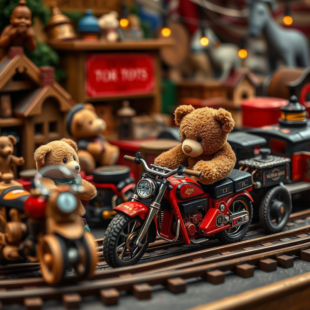 Toys for Tots Biker Rally: A Hyperrealistic Still Life