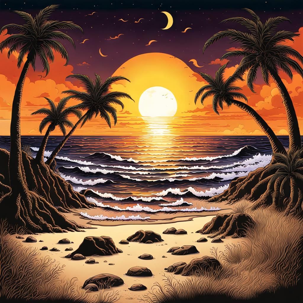 Witches' Coven at Sunrise: Airbrush Art