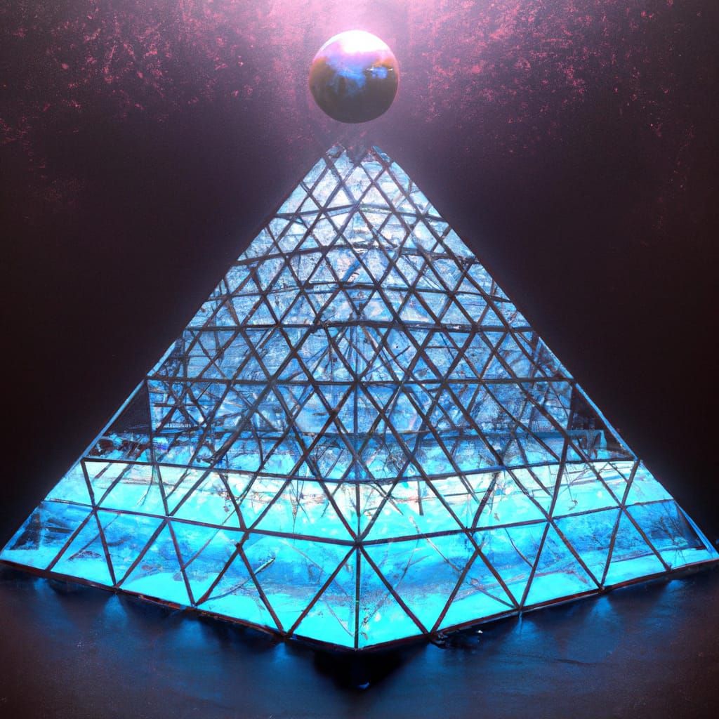 Gas Giant in Glass Pyramid: Digital Illustration