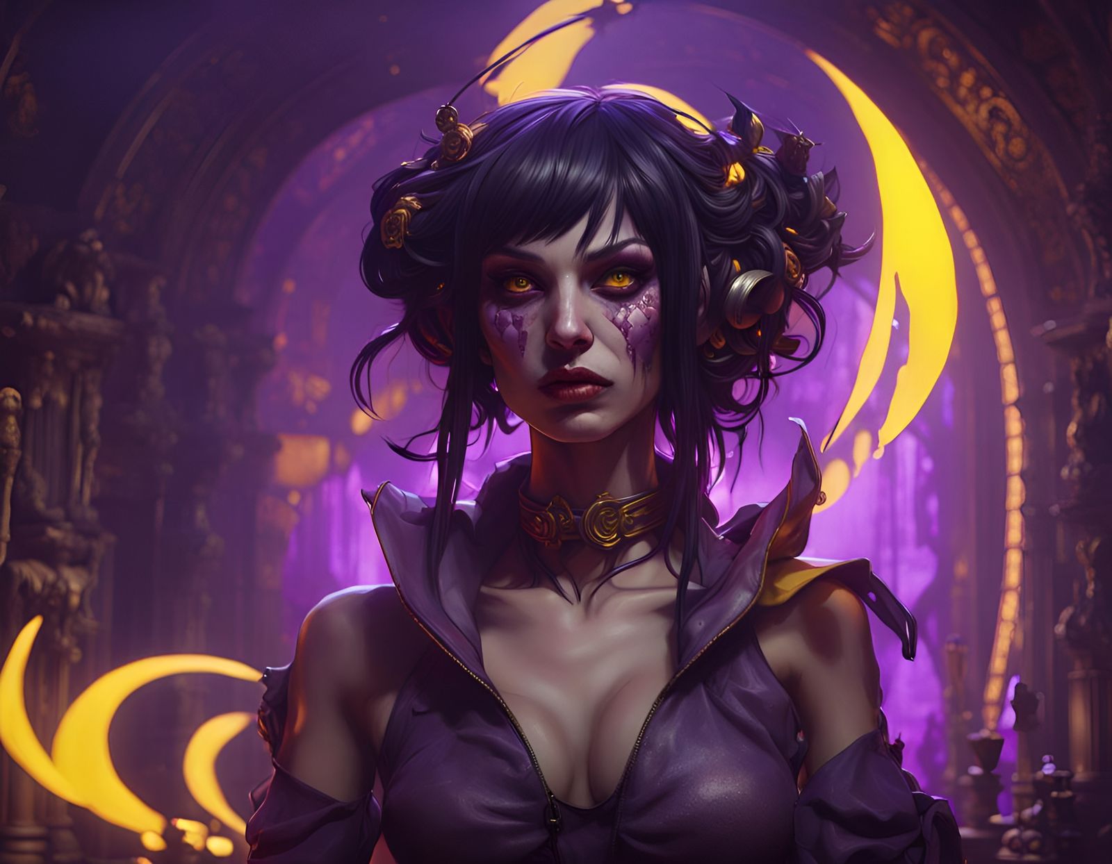 Sinister Dark Fantasy Character in Hyperdetailed Style