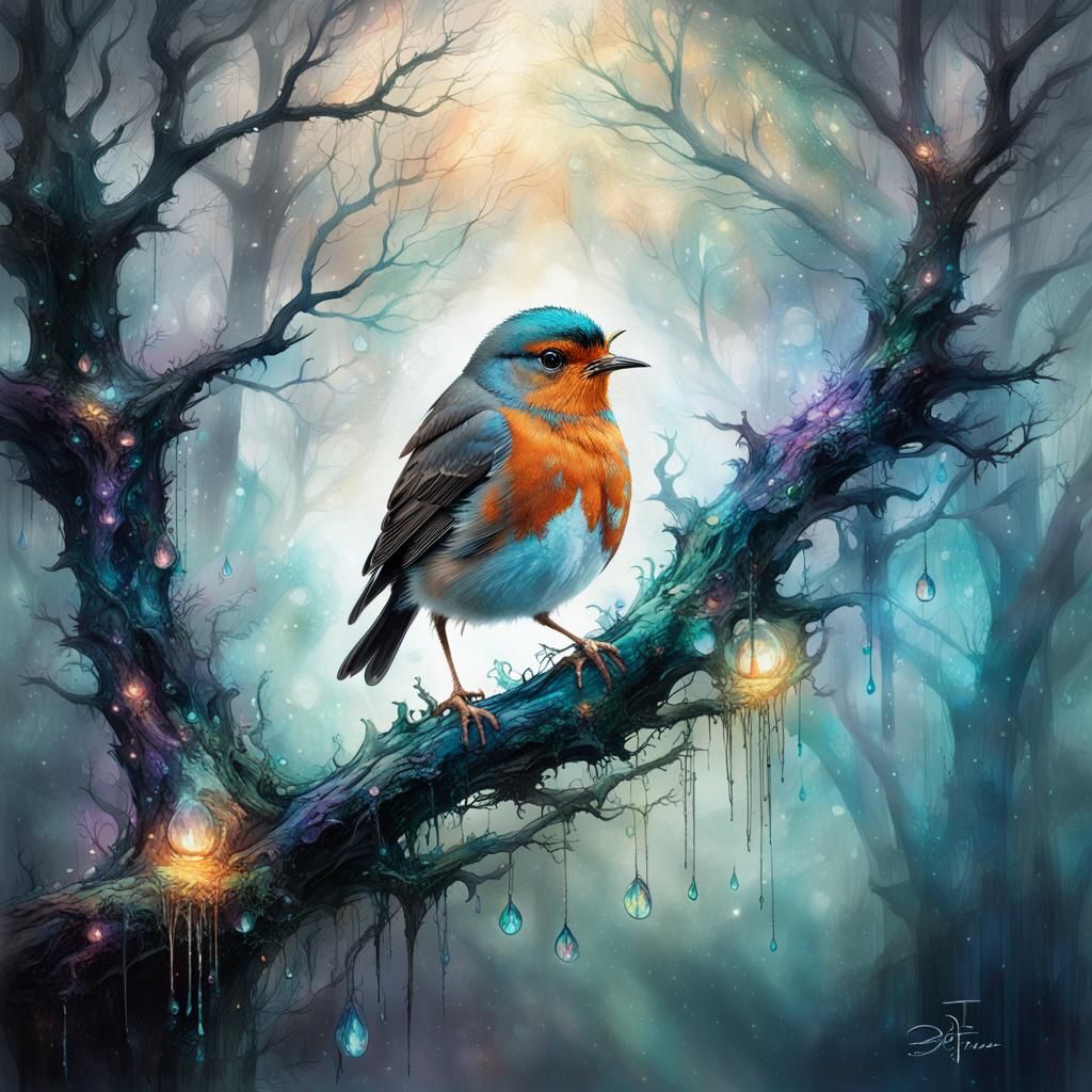 Crystallized Robin with Ghostly Flames in Hypermaximalist St...