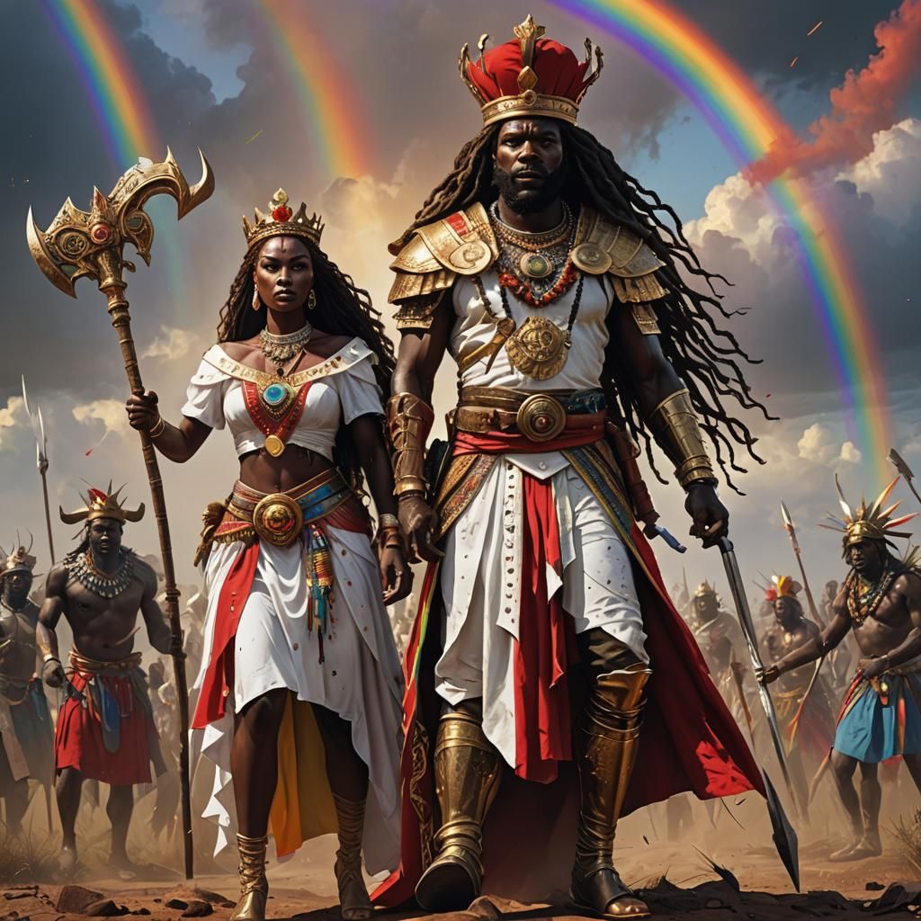 African King and Queen in Detailed Matte Painting