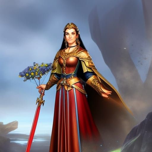 Hyperrealistic Lady Guinevere Splash Art Portrait