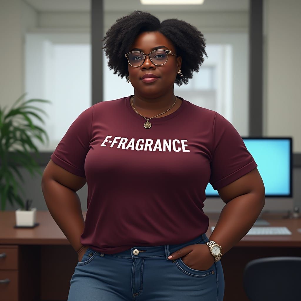 Hyperrealistic Portrait of Nigerian Woman in Office