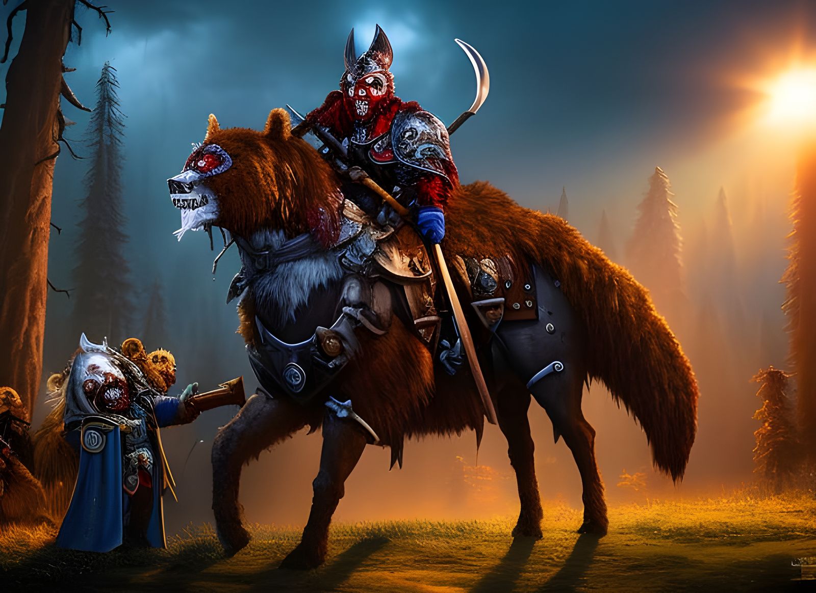 Disturbing Caricature: Death Knight on Zombie Bear