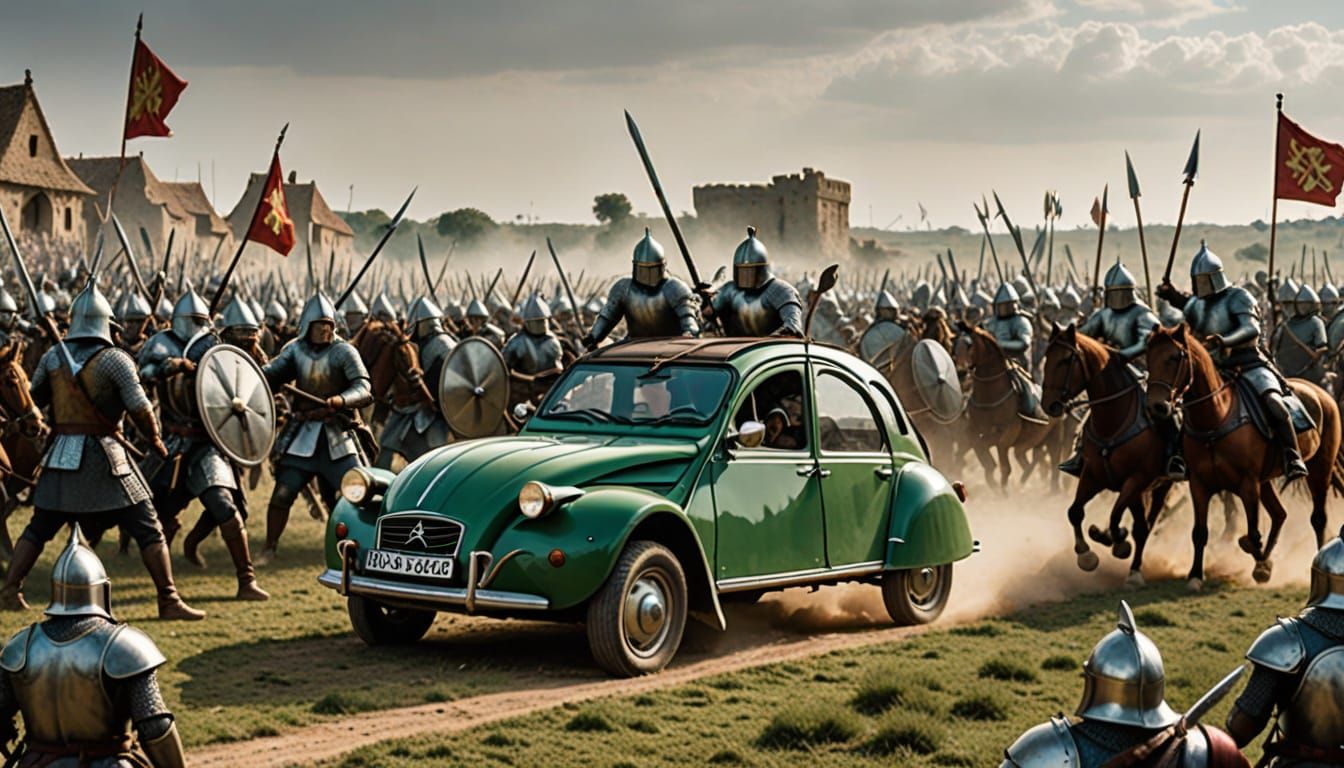 Citroën 2CV Time Travel: Medieval Battlefield