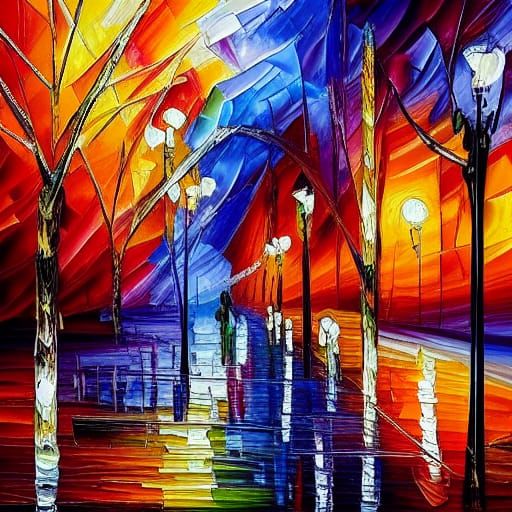 Explosion in Expressionist Neo-Impressionism Style